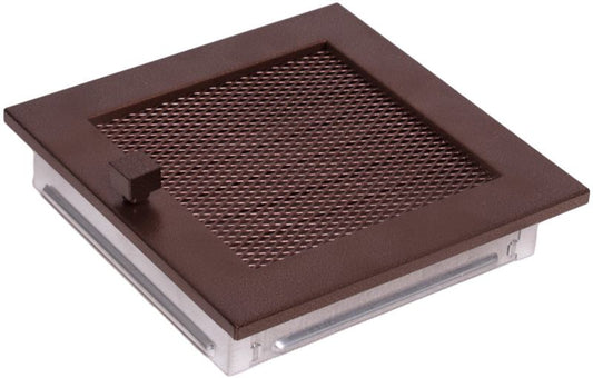 Kaminrist i antik kobber med jalousi 17 x 17 cm