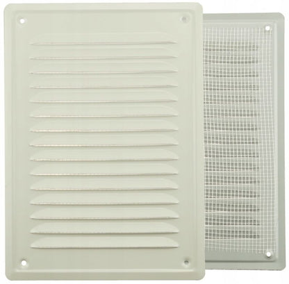 Ventilationsrist 14x21 cm Hvid Metal med Insektnet