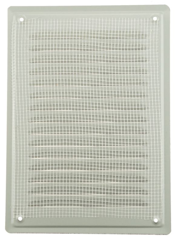Ventilationsrist 14x21 cm Hvid Metal med Insektnet