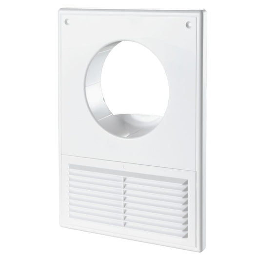 Vents rund ventilationsrist 250 x 180 mm hvid