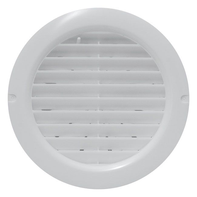 Vents ventilationsrist med justerbar lukning Ø 150 mm i hvid