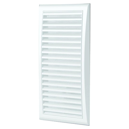 Hvid ventilationsrist med net Vents 140 x 300 mm