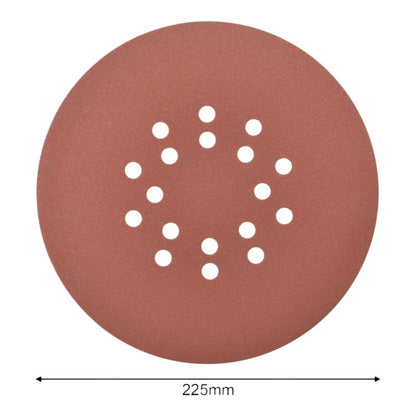 MacAllister velcro-slipskive med huller 225 mm P100, 5 stk.