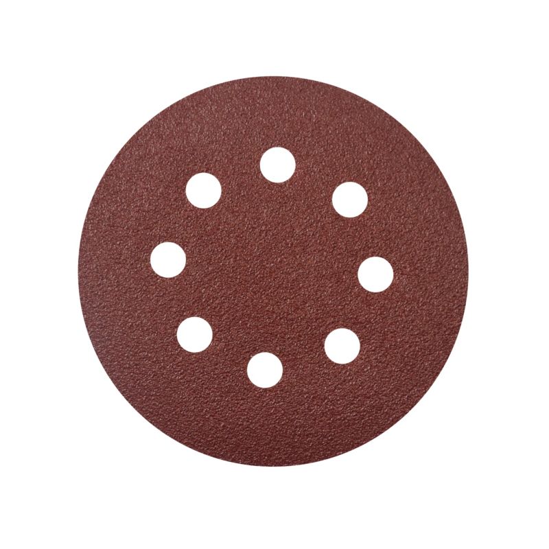 Universal velcro-slipskive 125 mm P80 med huller, 5 stk.