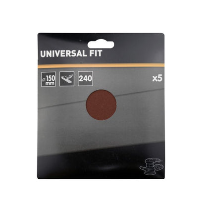 Universal velcro-slipskive 150 mm P240, 5 stk.
