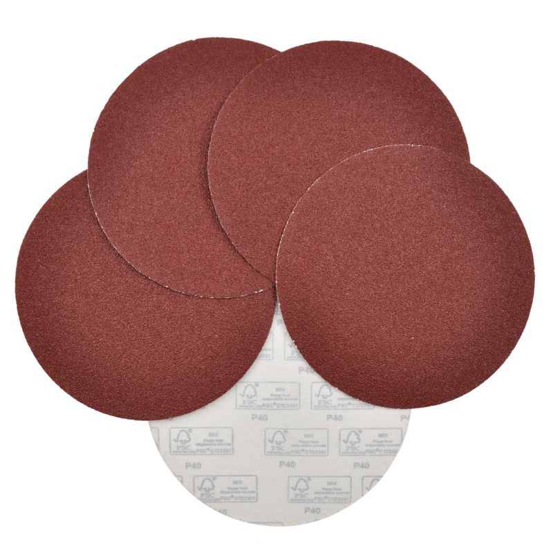 Universal velcro-slipskive 225 mm P40 uden huller, 5 stk.