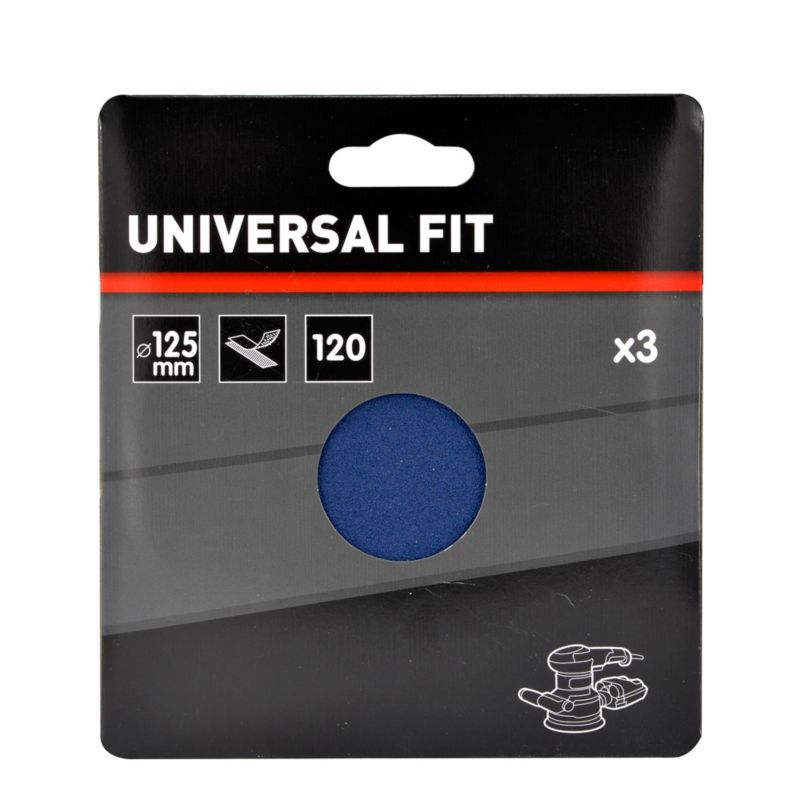 Universal inox velcro-slipskive 125 mm P120, 3 stk.