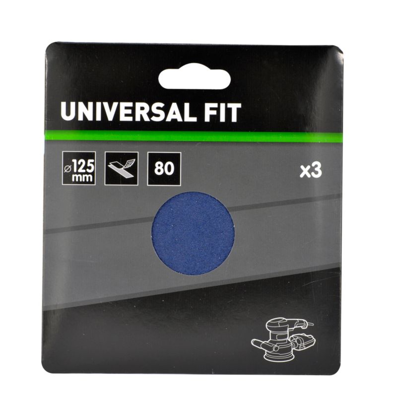 Universal inox krogskive 125 mm P80, 3 stk.