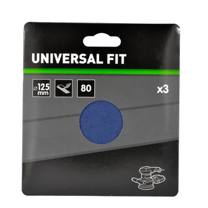 Universal inox krogskive 125 mm P80, 3 stk.