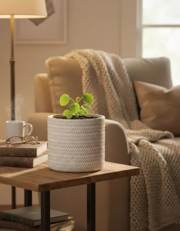 Krukke 27 cm Rattan Beige Fiberler
