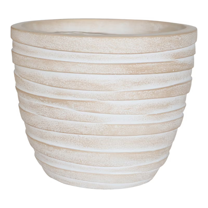 Krukke 30 cm Beige Ler med Bånd