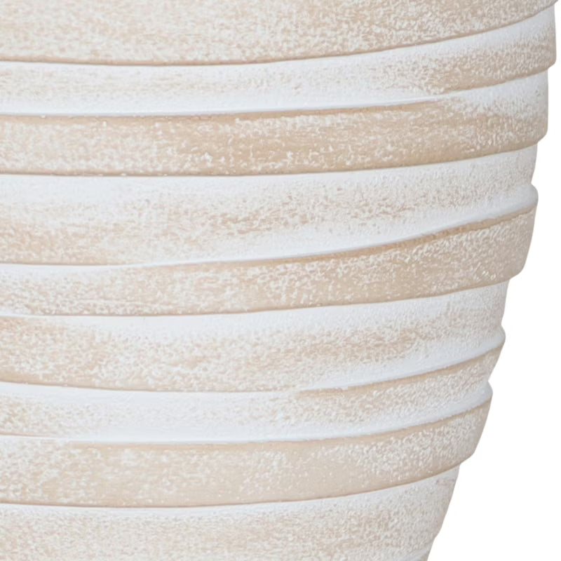 Krukke 30 cm Beige Ler med Bånd