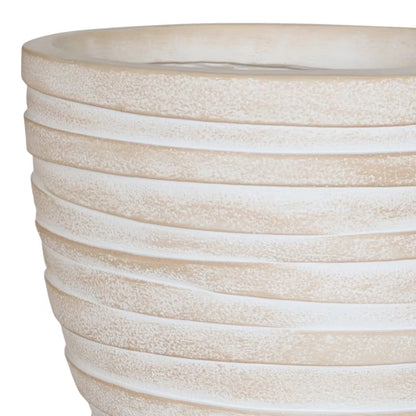 Krukke 30 cm Beige Ler med Bånd