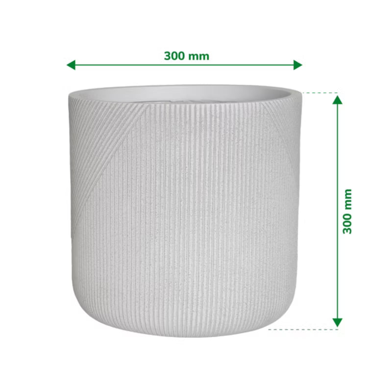 Krukke 30 cm Hvid med Striber