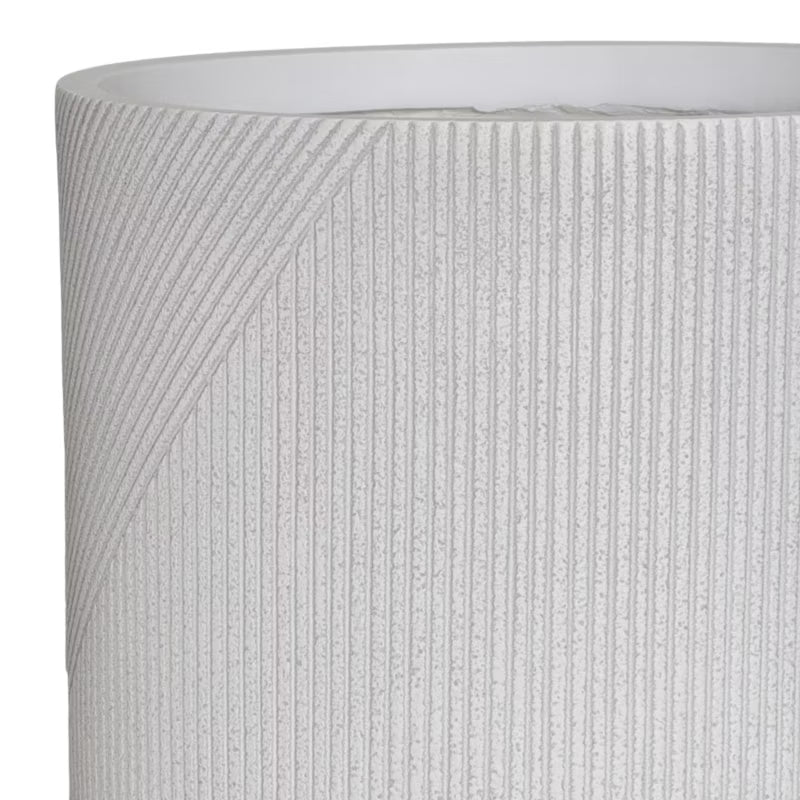 Krukke 30 cm Hvid med Striber