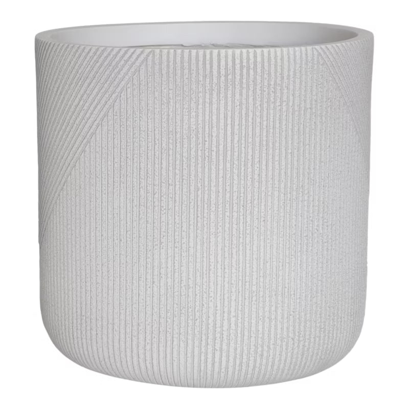 Krukke 30 cm Hvid med Striber