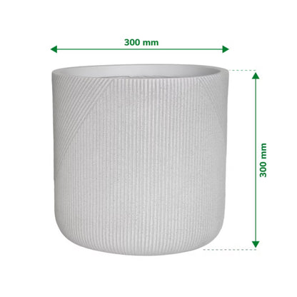 Krukke 30 cm Hvid med Striber