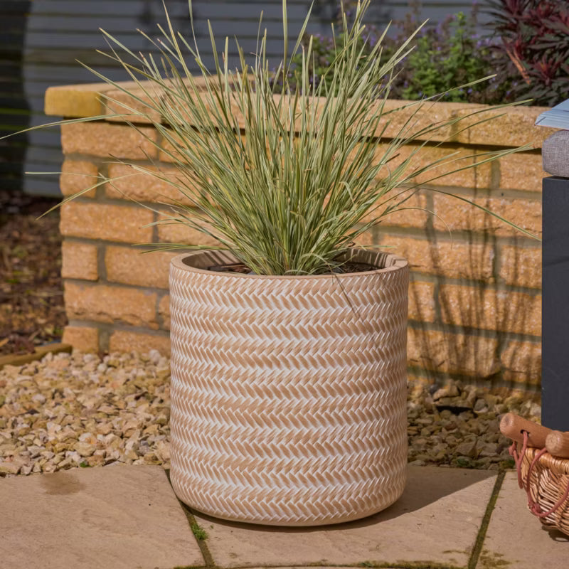 Krukke 30 cm Rattan Look Beige