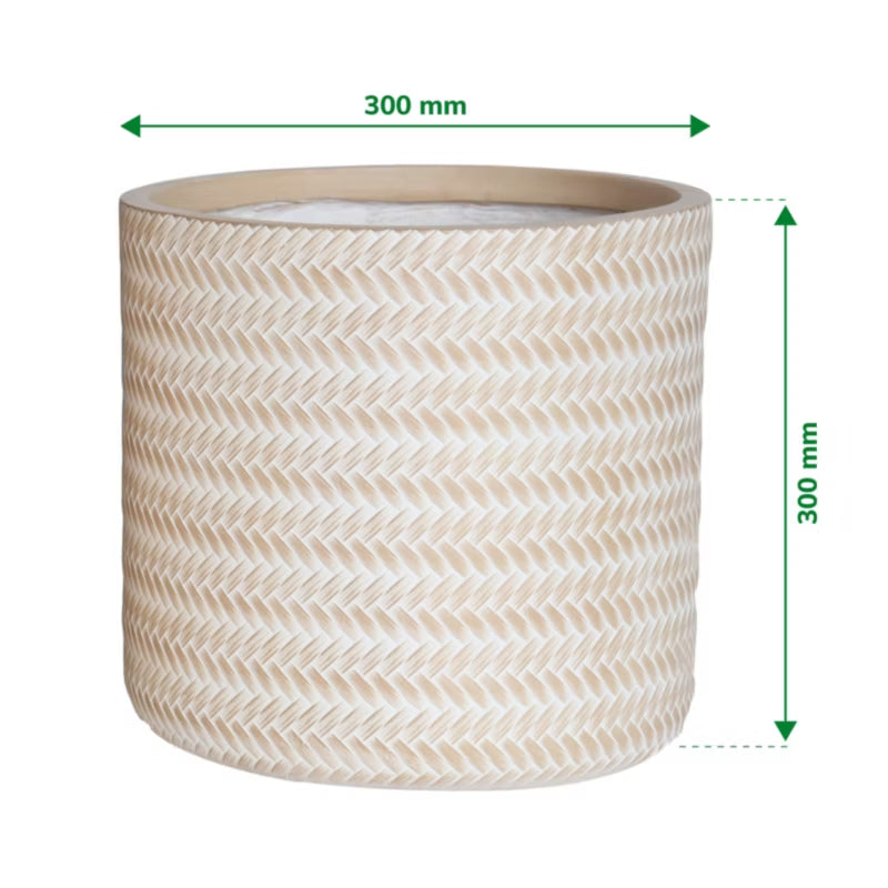 Krukke 30 cm Rattan Look Beige