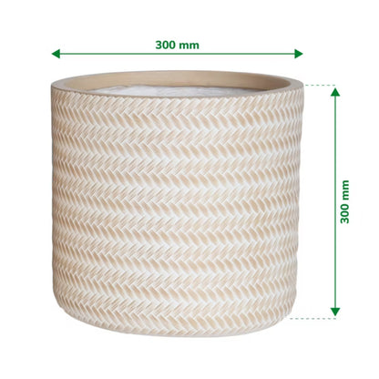 Krukke 30 cm Rattan Look Beige