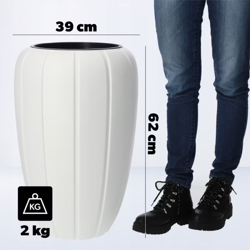 Krukke 3D 60 cm Hvid med Indsats
