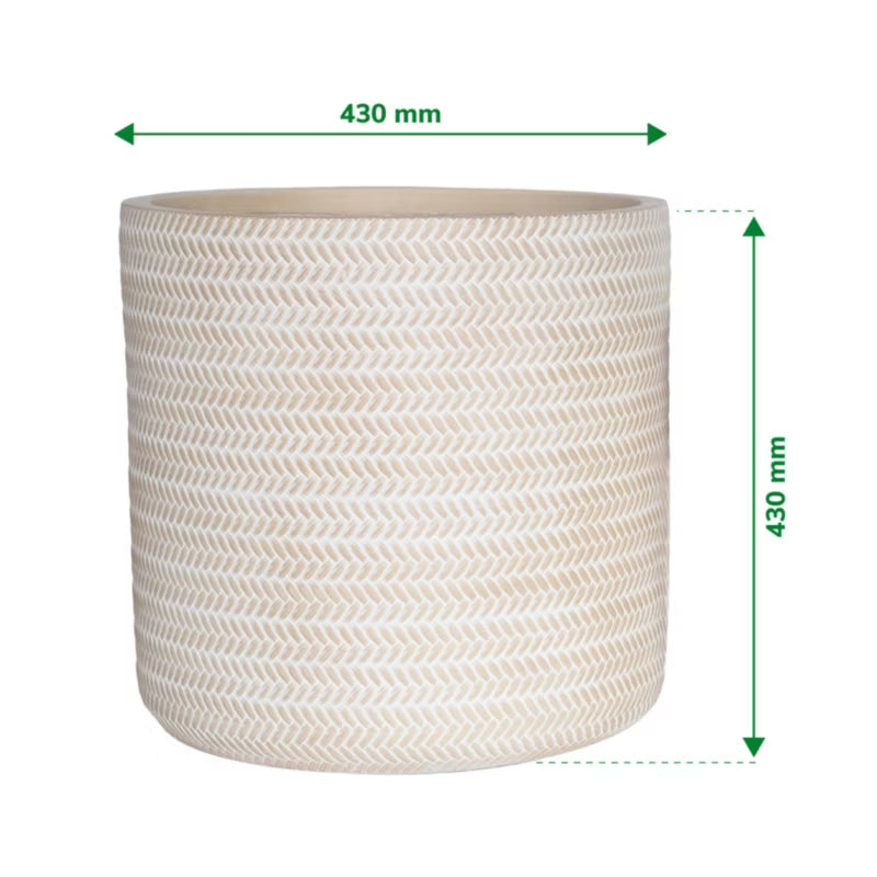 Krukke 43 cm Rattan Look Beige