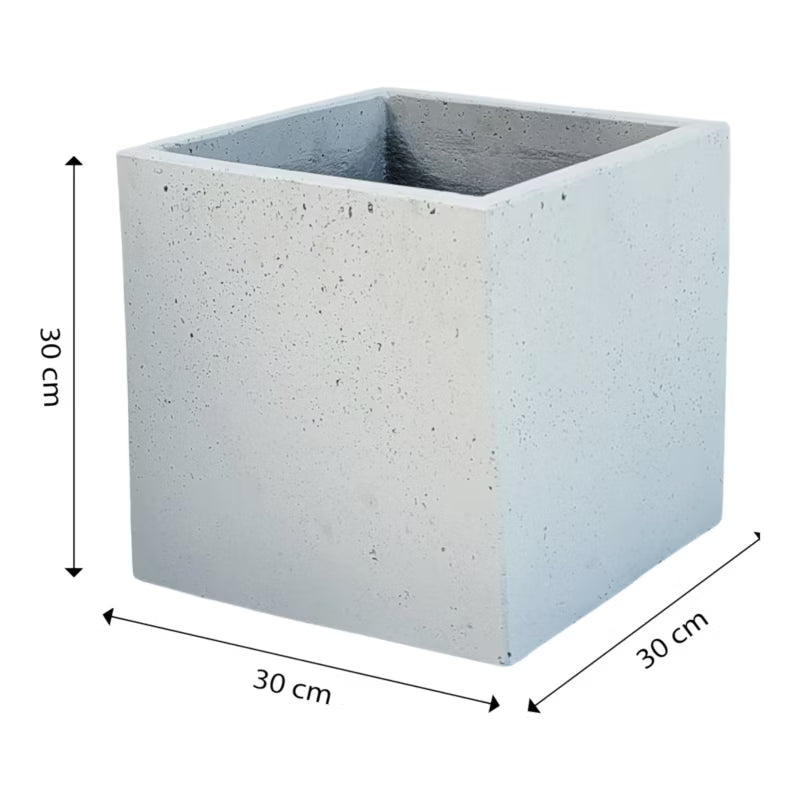 Krukke Betoneffekt Kvadratisk 30x30 cm Lysegrå