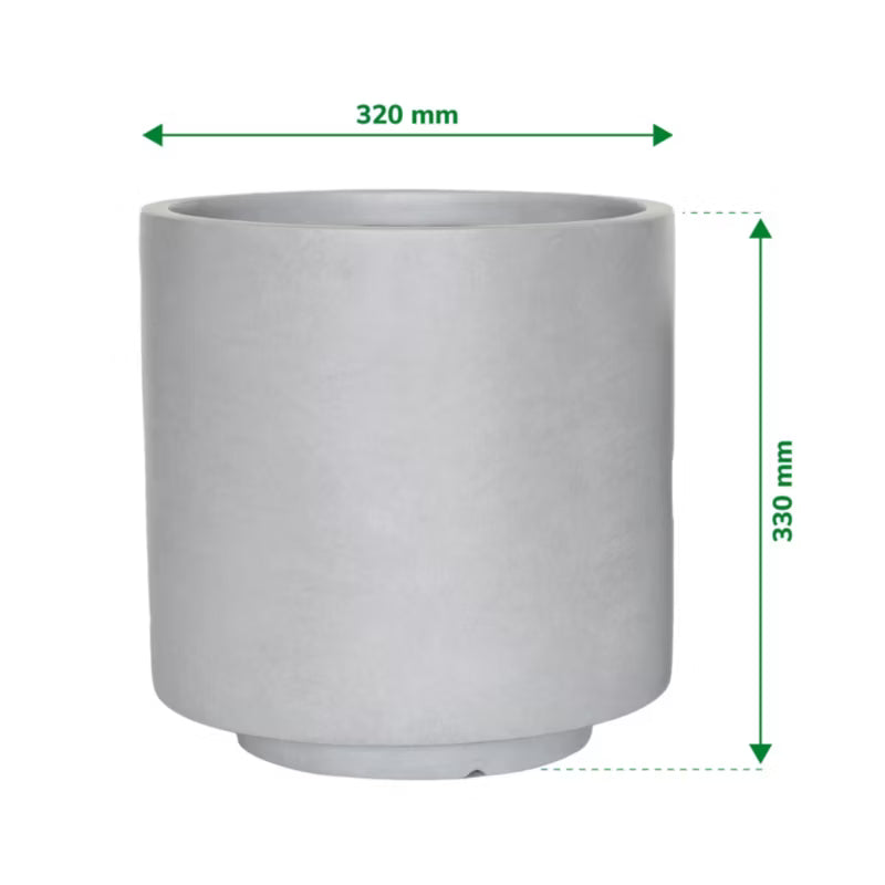 Krukke Cylinder 32x33 cm Grå Fiberler