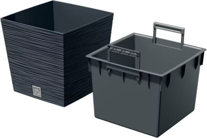 Krukke Furu Kvadratisk Lav 30 cm Antracit