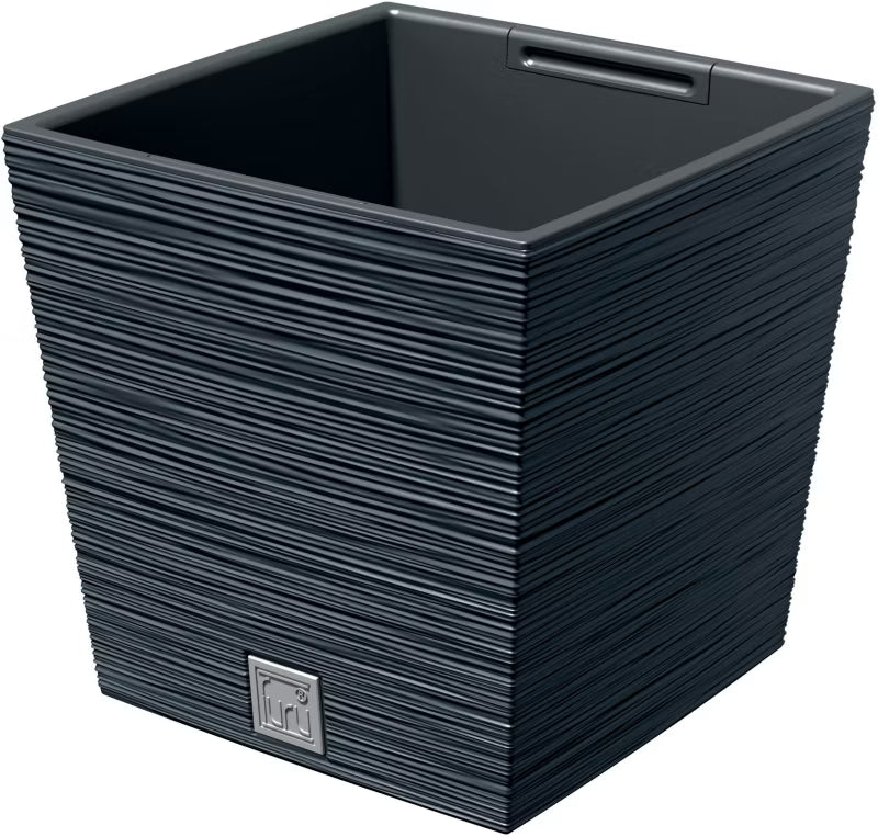 Krukke Furu Kvadratisk Lav 30 cm Antracit
