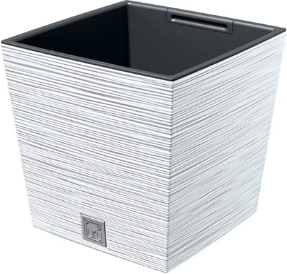 Krukke Furu Lav Kvadratisk 30 cm Hvid