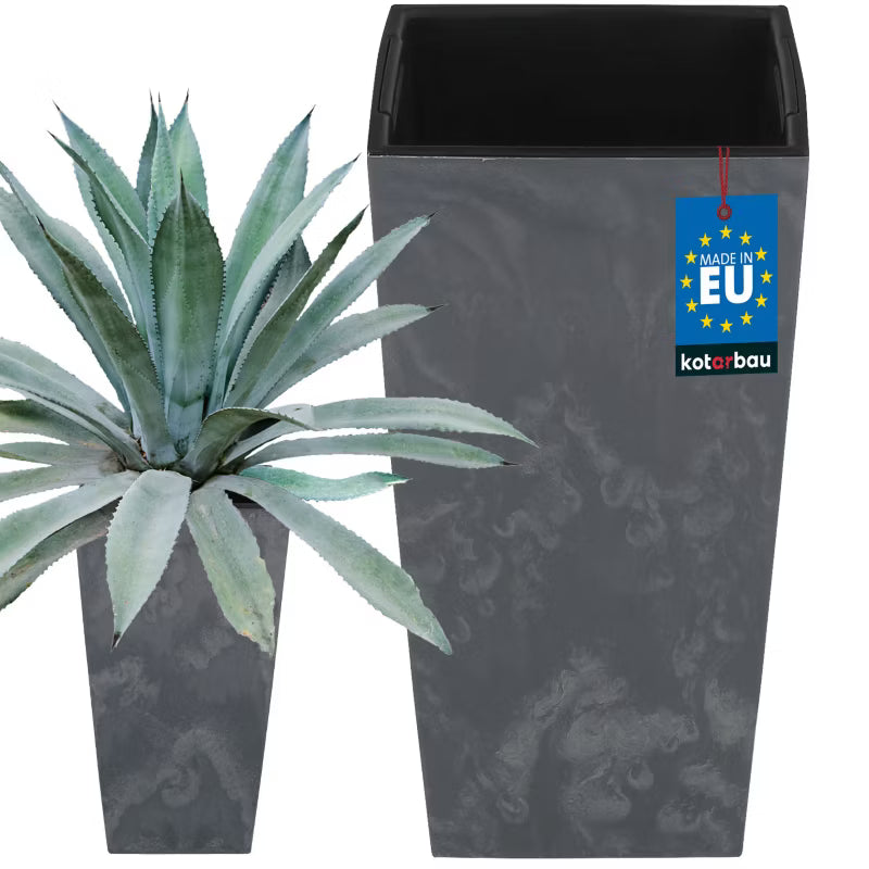 Krukke med Indsats 24x24x45 cm Marengo Betonstruktur