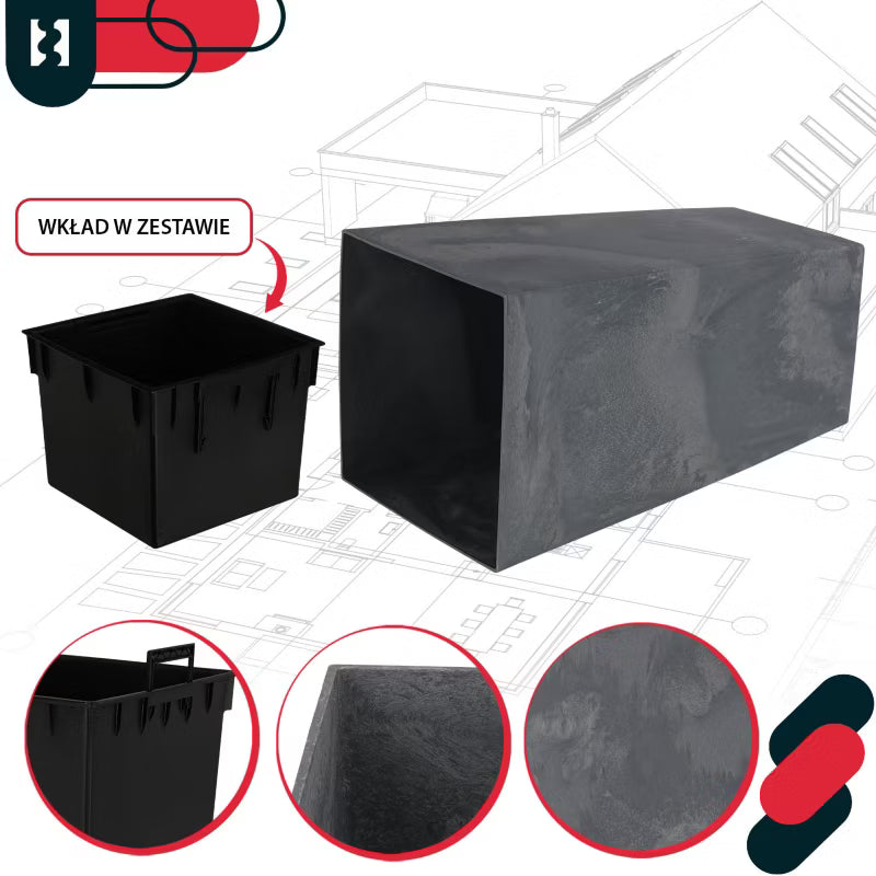 Krukke med Indsats 24x24x45 cm Marengo Betonstruktur