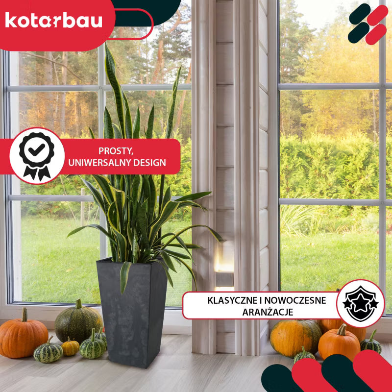 Krukke med Indsats 24x24x45 cm Marengo Betonstruktur