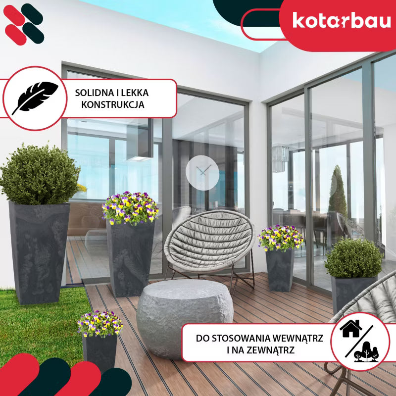 Krukke med Indsats 32,5x32,5x61 cm Betonstruktur Marengo Grå