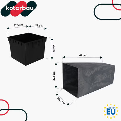 Krukke med Indsats 32,5x32,5x61 cm Betonstruktur Marengo Grå