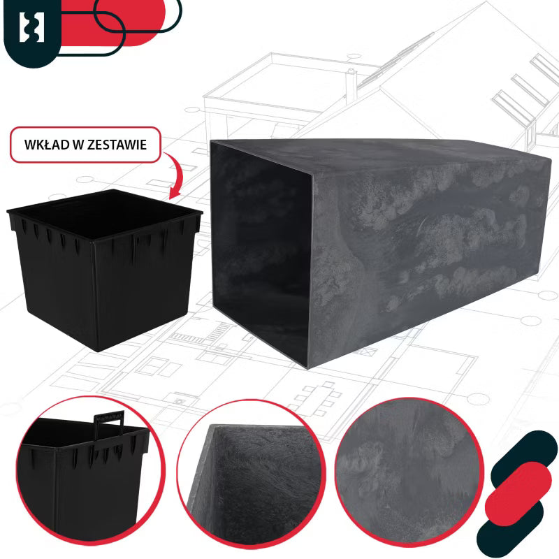 Krukke med Indsats 32,5x32,5x61 cm Betonstruktur Marengo Grå