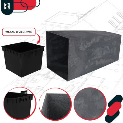 Krukke med Indsats 32,5x32,5x61 cm Betonstruktur Marengo Grå