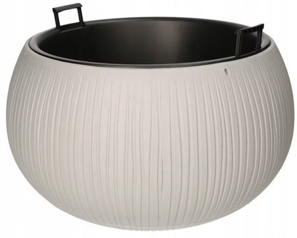 Krukke med Indsats 37x22 cm Betonlook Sort