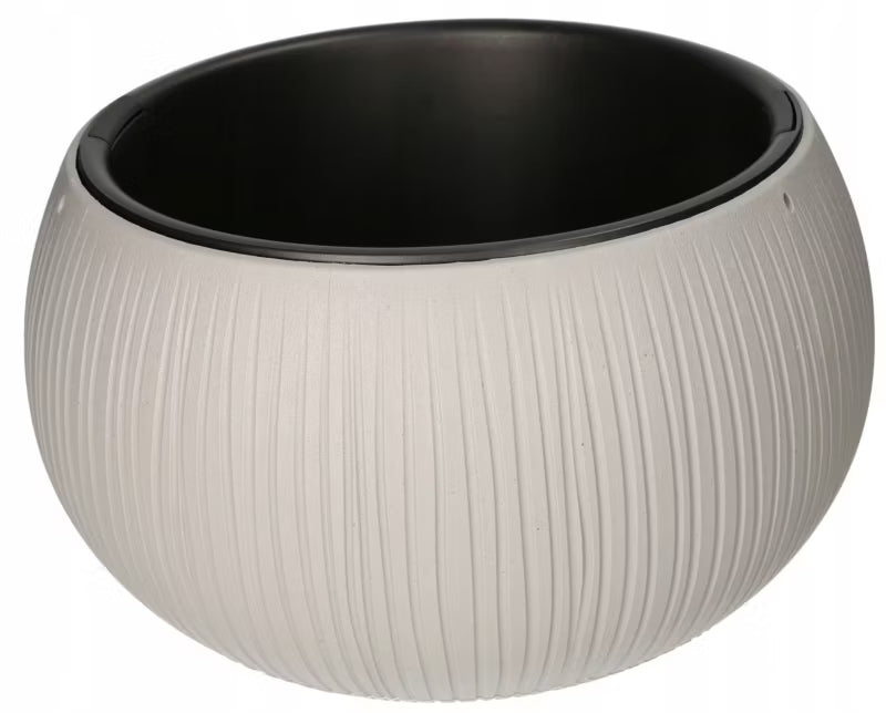 Krukke med Indsats 37x22 cm Betonlook Sort