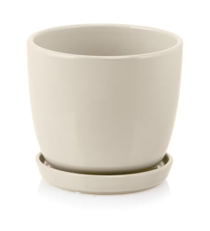 Krukke med Underskål 24 cm Creme