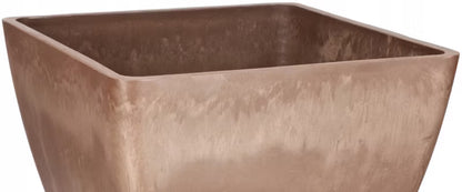 Krukke med Underskål 28 cm Brun Komposit