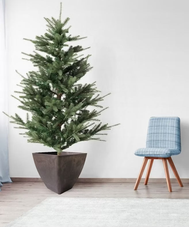 Krukke med Underskål 28 cm Brun Komposit