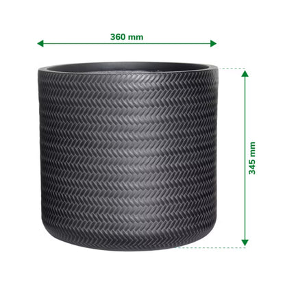 Krukke Rattanlook Ø36 cm Sort