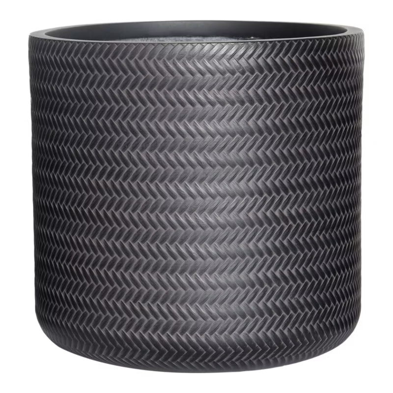 Krukke Rattanlook Ø36 cm Sort