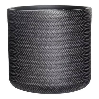 Krukke Rattanlook Ø36 cm Sort