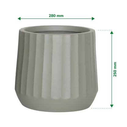 Krukke Rillet 28 cm Grøn