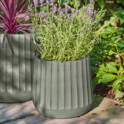 Krukke Rillet 28 cm Grøn