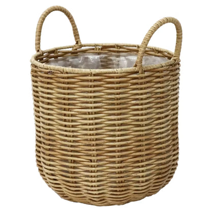 Krukke Rund 30 cm Lysebrun Polyrattan
