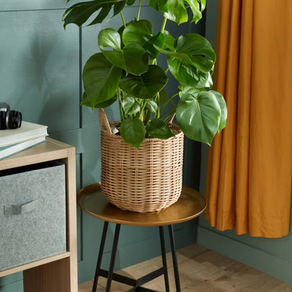 Krukke Rund 30 cm Lysebrun Polyrattan